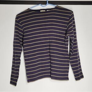 L.L. Bean Purple and Tan Striped Long Sleeve